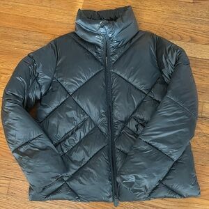 Womens Save The Duck Slate Blue Puffer Coat Ultra Light Jacket NWOT